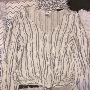 stripped long sleeve blouse